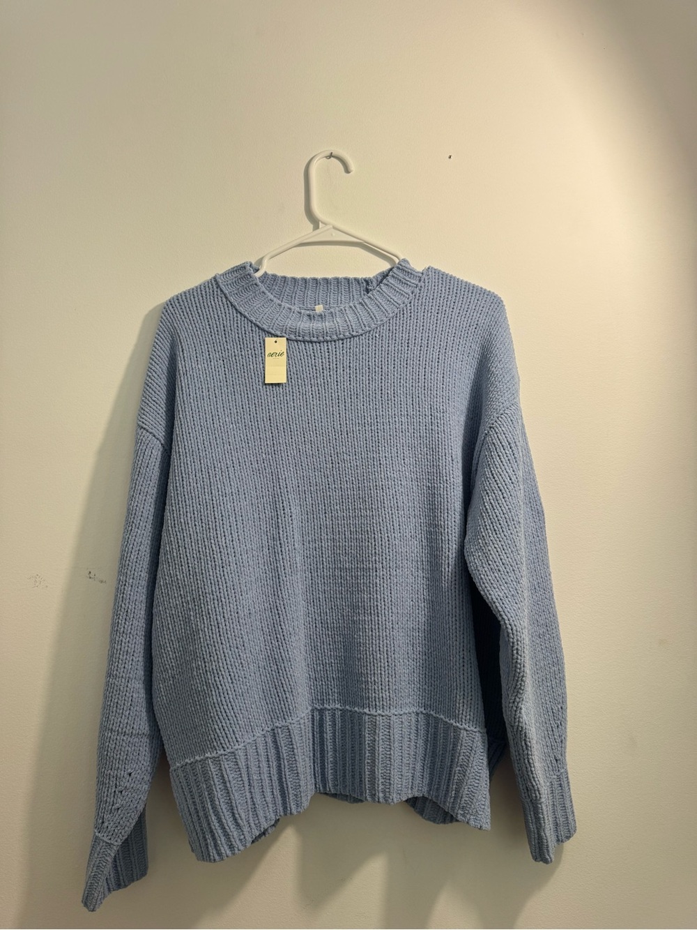 aerie Light Blue Crewneck Knit Sweater